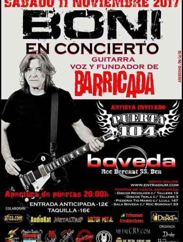 Este sábado tocaremos en Boveda junto al Boni (Barricada)
